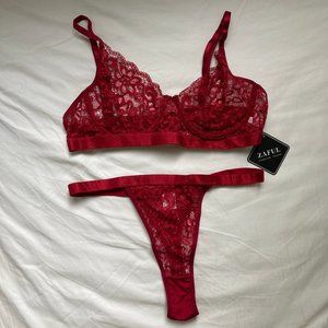 Zaful Red Lace Lingerie set